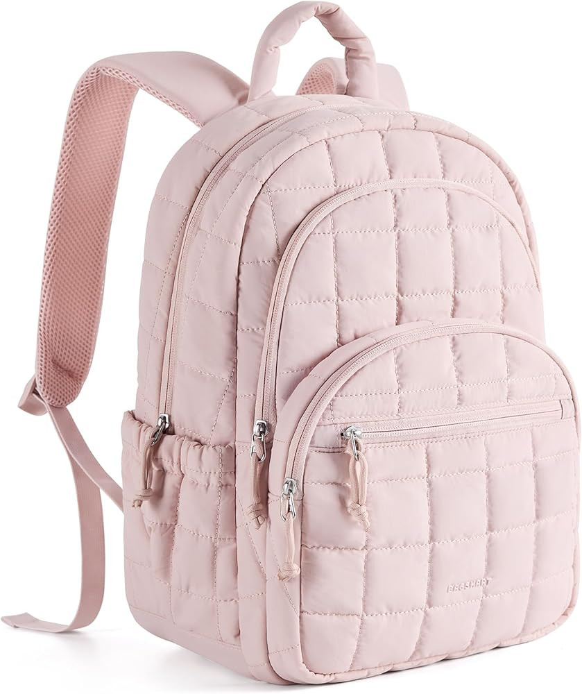 BAGSMART College Laptop Backpack, Travel Backpack for Women, Quilted Casual Daypack, Water-Resist... | Amazon (US)