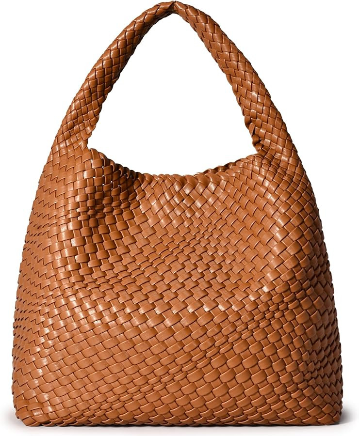 Woven Bag Purses and Handbags, Woven Vegan Leather Bag For Women, Woven Tote Bag Shoulder Bag Top... | Amazon (US)