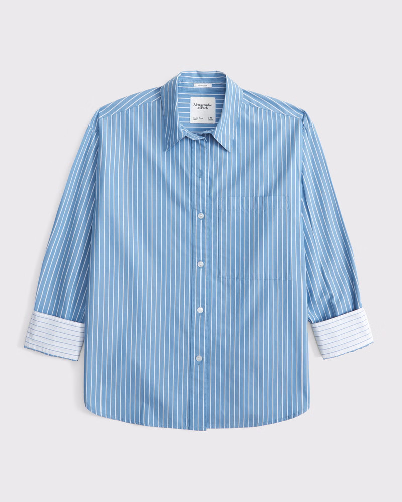 Women's Oversized Poplin Shirt | Women's Tops | Abercrombie.com | Abercrombie & Fitch (US)