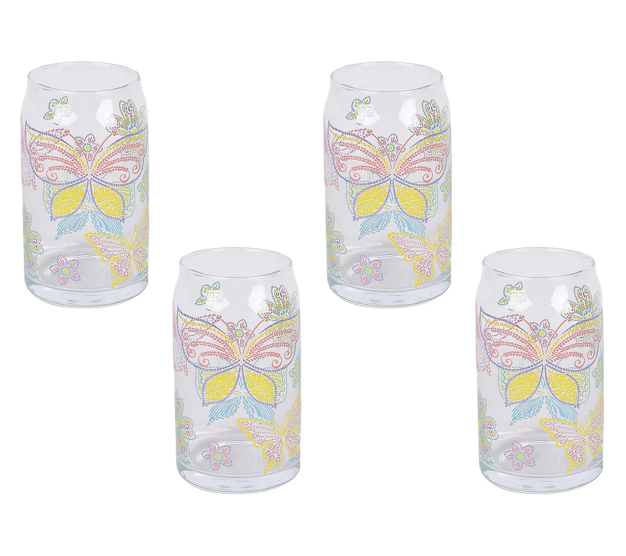 Temp-tations Set of (4) 16-oz Can Style Glasses | QVC
