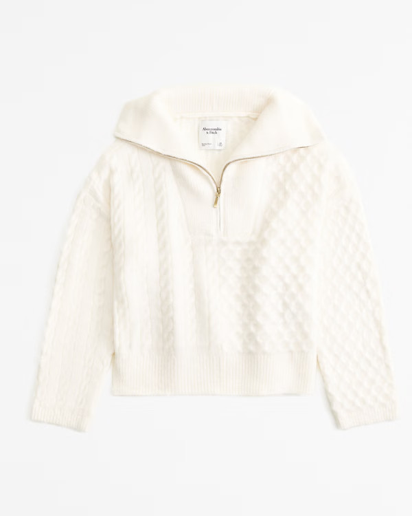 Women's Cable Half-Zip Sweater | Women's Tops | Abercrombie.com | Abercrombie & Fitch (US)