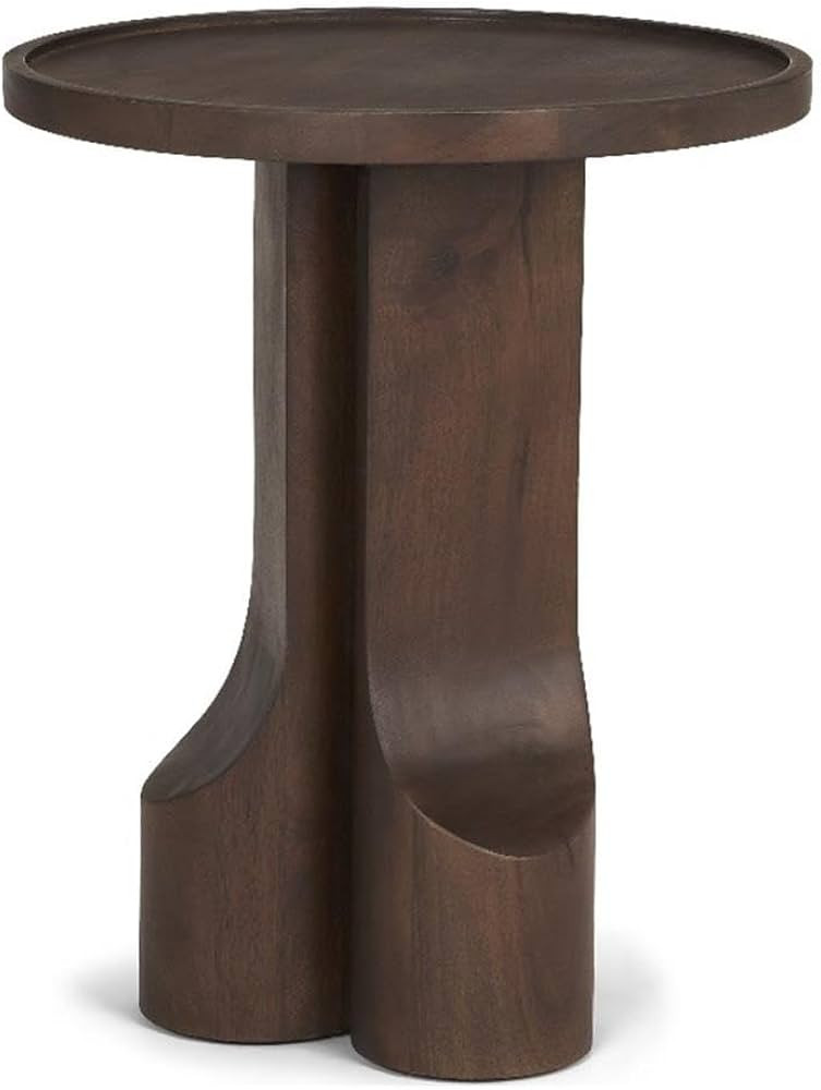 Mercana Cayson Dark Brown Sculptural Round Accent Table | Amazon (US)