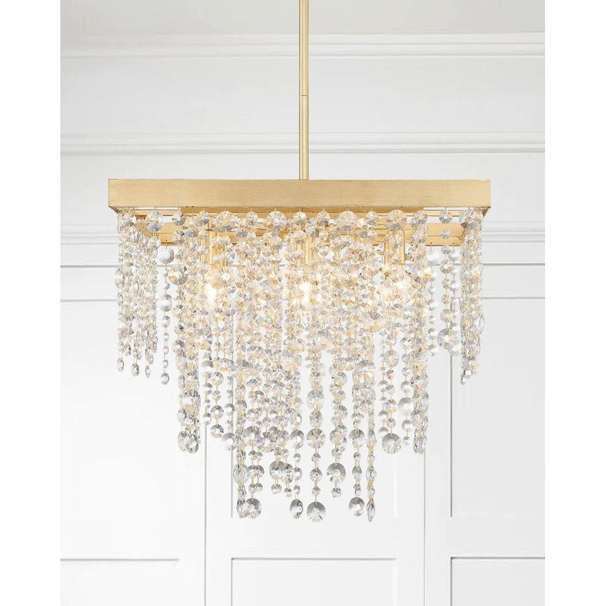 Cascading Crystals Chandelier - Square | Shades of Light