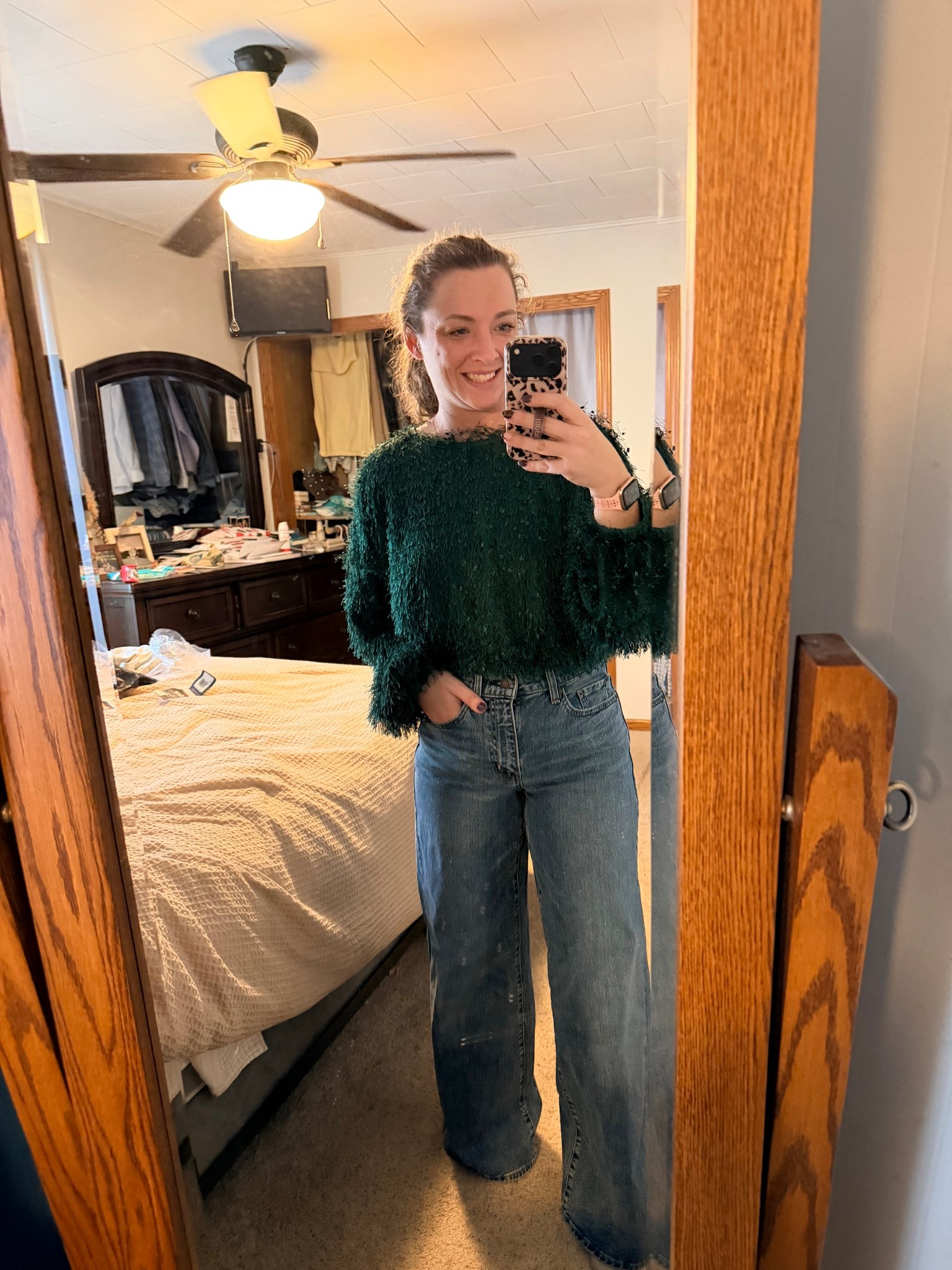 Obsessed with this fluffy sparkly green top for the holidays! 

In a small, TTS. 

#LTKSeasonal #LTKFindsUnder100 #LTKHoliday