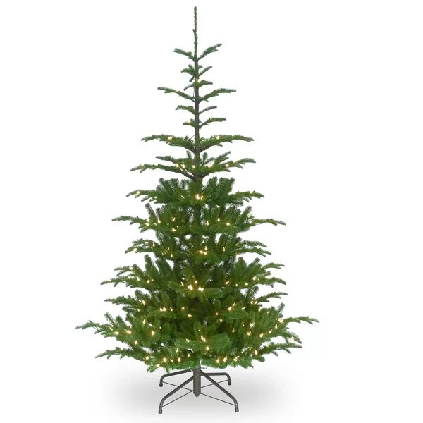 Green Spruce Artificial Christmas Tree with Clear/White Lights | Wayfair North America