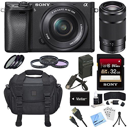 Sony Alpha a6300 ILCE-6300 4K Mirrorless Camera 16-50mm + 55-210mm Lens Bundle includes a6300 Camera | Amazon (US)