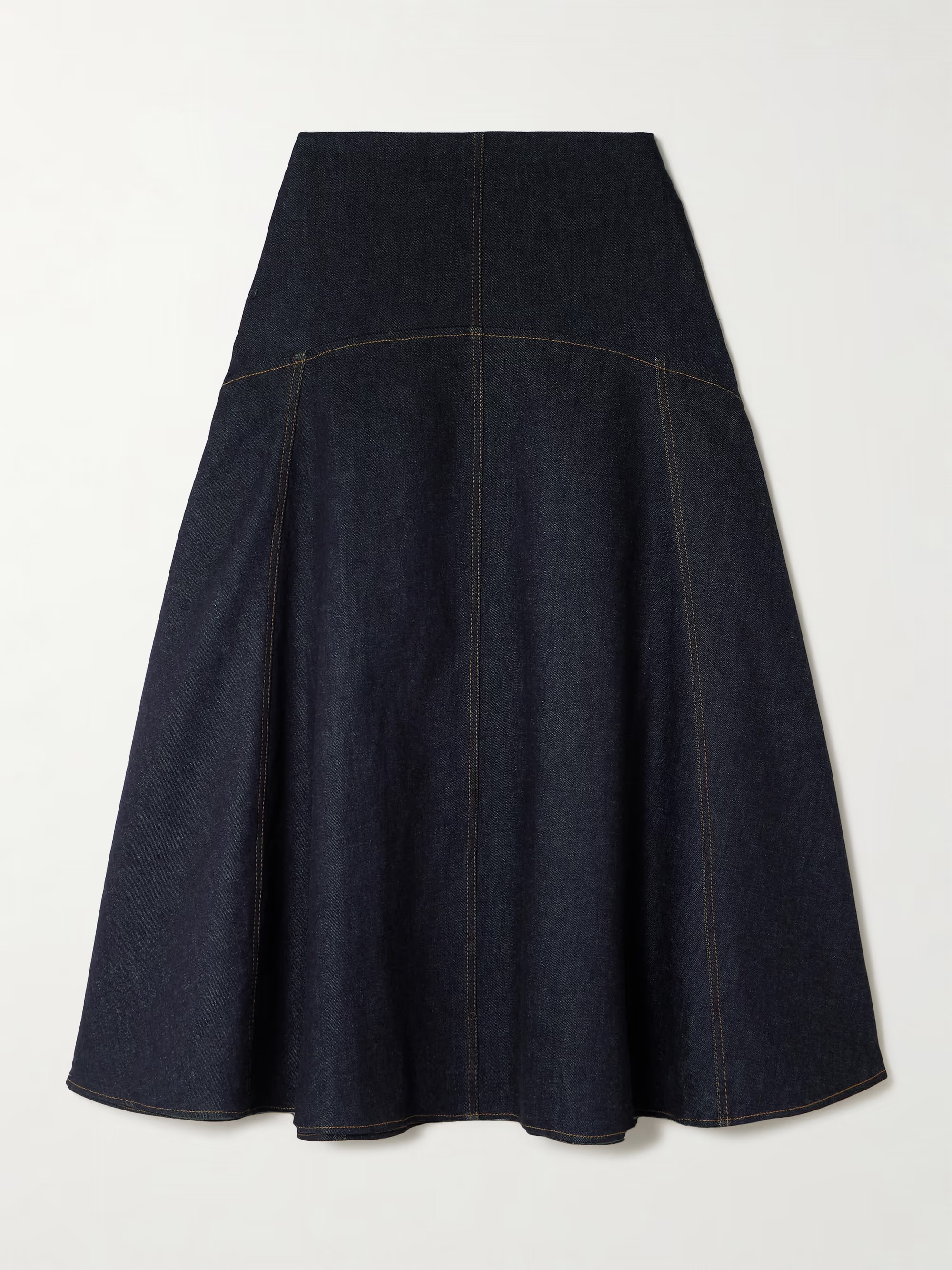 Triangle de-Nîmes embroidered denim midi skirt | NET-A-PORTER (UK & EU)