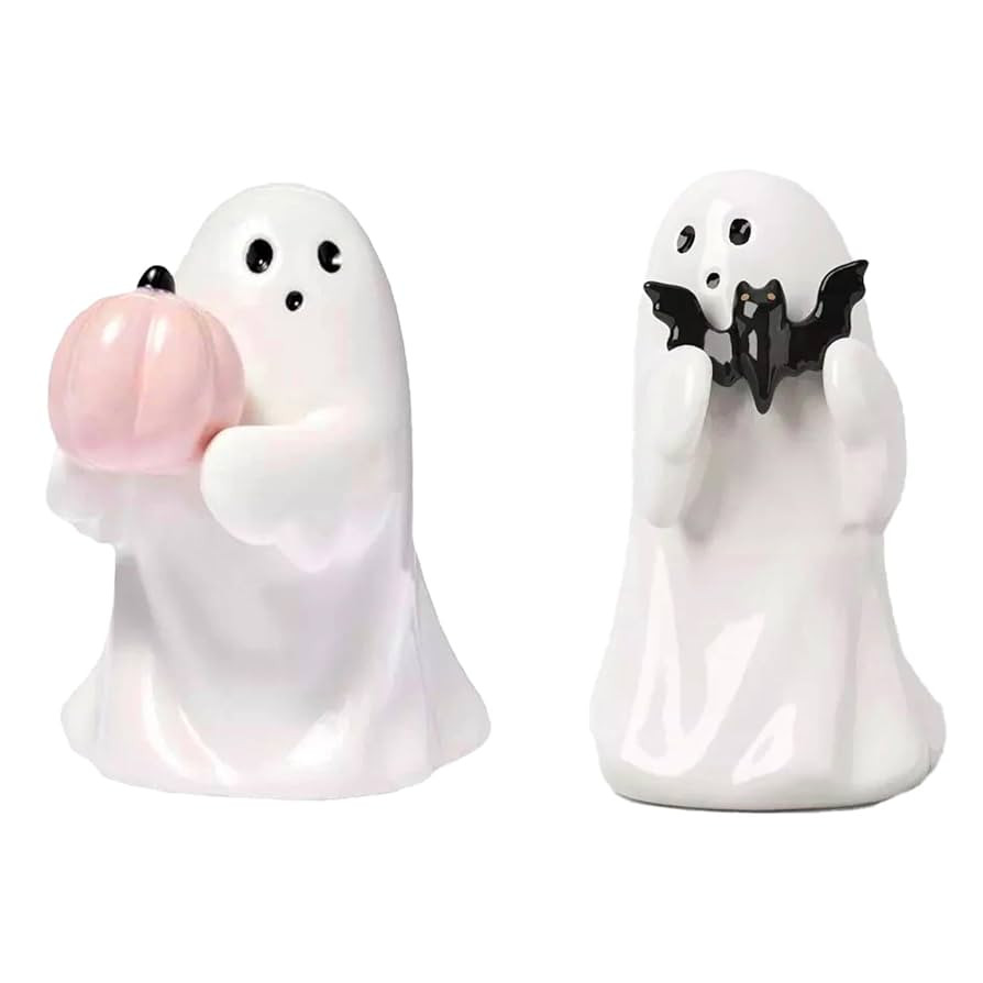 Ghost Figurine Decor - 2Packs Small Halloween Ghost Statue for Home Decorative - Cute Mini Spooky... | Amazon (US)