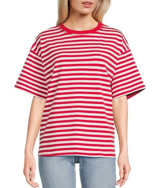 Things Between Crew Neck Stripe Short Sleeve Boxy T-Shirt | Dillard's | Dillard's