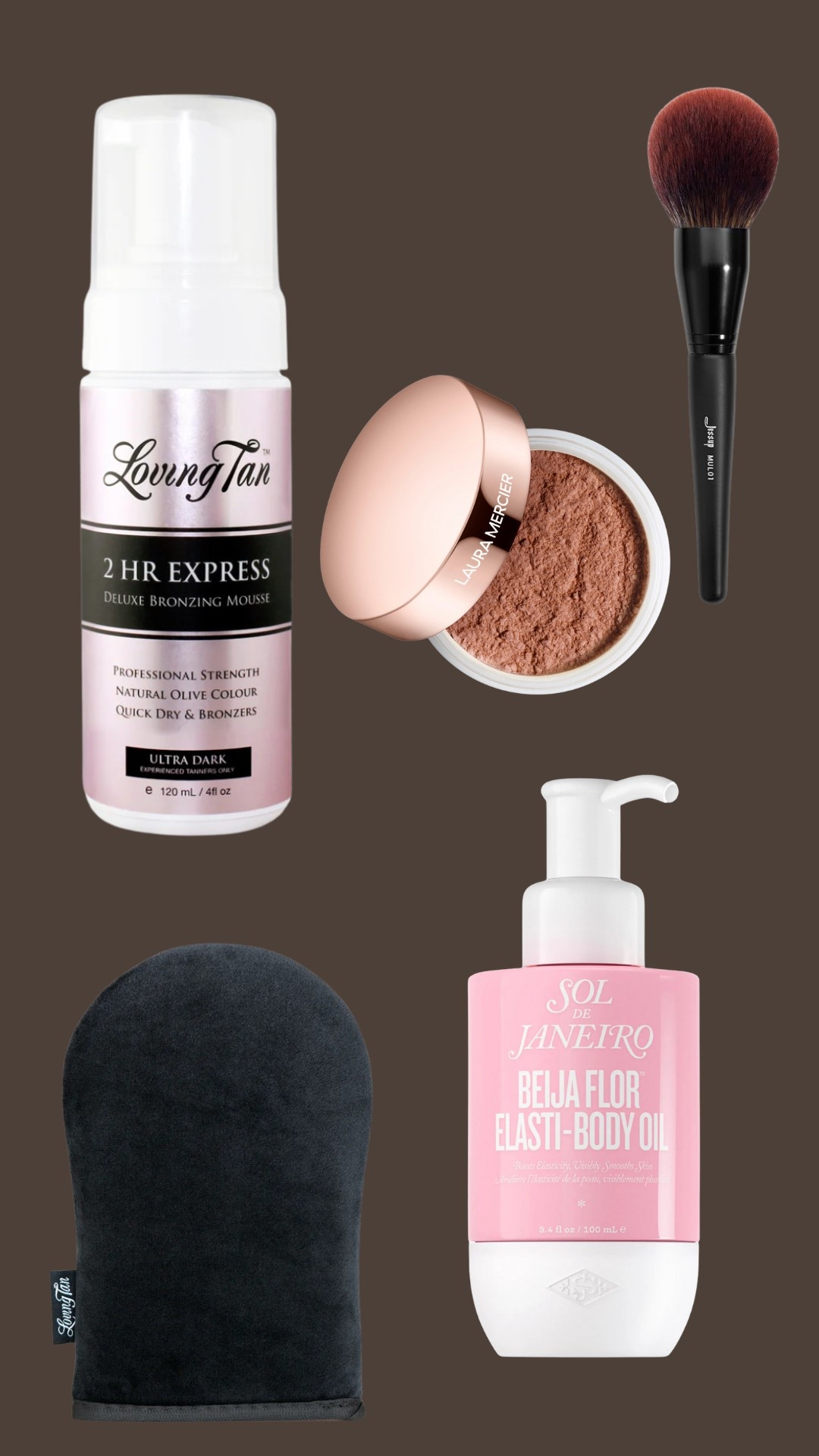 My self tanning line up.

You can use code JESSPLEX for a free tanning mitt from Loving Tan. 

I use the bronzing powder to help with any stickiness and in areas where I sweat. 

#LTKBeauty