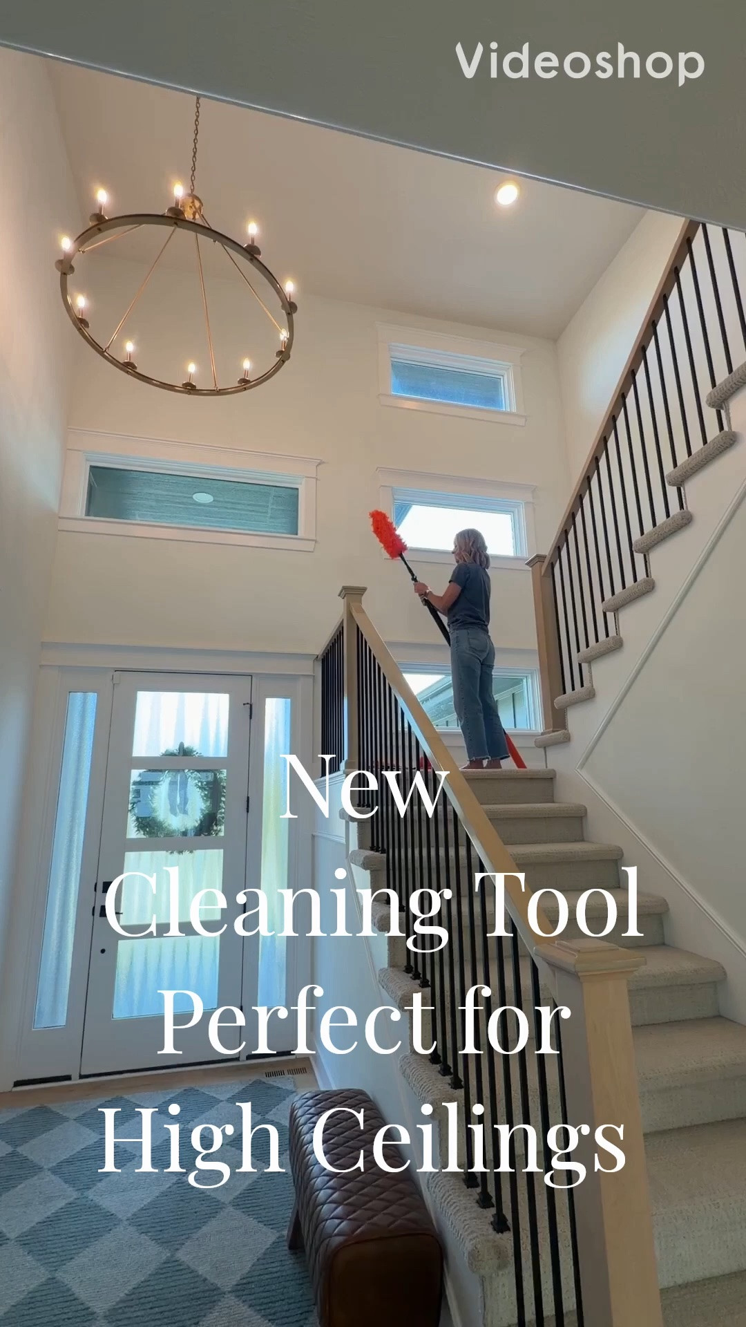 Got a new cleaning tool to reach my high ceilings. Definitely a arm workout but much better than getting on a 18 foot ladder!

#LTKHome #LTKdayinmylife #LTKmomlife