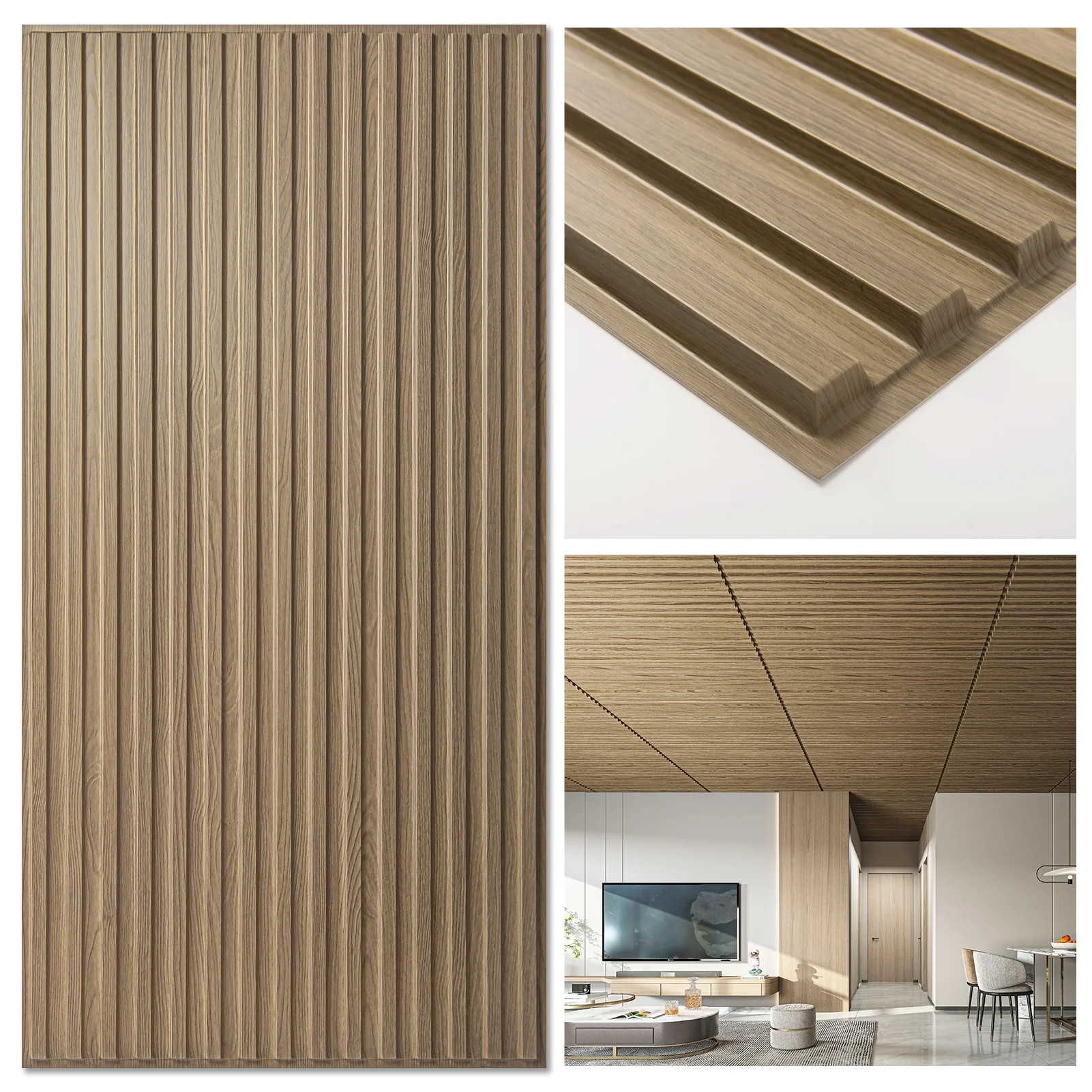 Art3d 24" x 48" Walnut PVC Drop Ceiling Tile 96 sq ft Coverage Area 12 Count | Walmart (US)