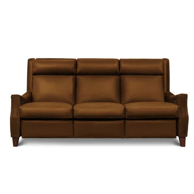 DaVinci 84" Genuine Leather Square Arm Reclining Sofa | Wayfair North America