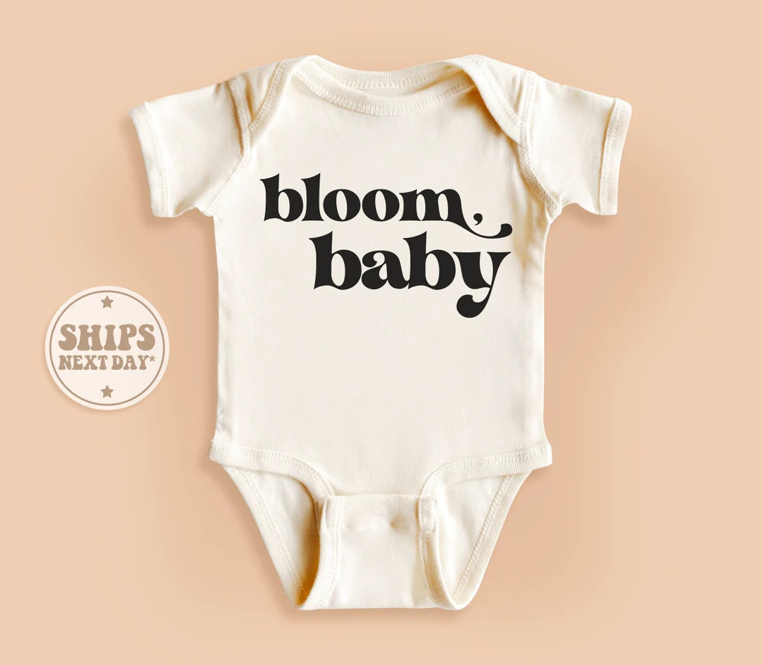 Bloom Baby Onesie®, Cute Natural Baby Onesie®, Bloom Baby Bodysuit, Pregnancy Announcement Body... | Etsy (US)