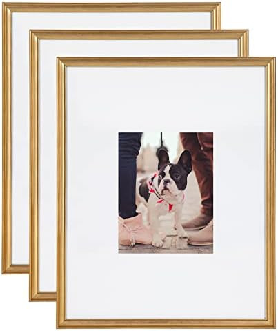 Kate and Laurel Adlynn Wall Picture Frame Set, 16" x 20" matted to 8" x 10", Gold, Set of 3 | Amazon (US)