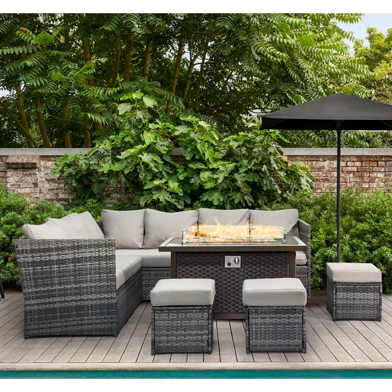 Wicker/Rattan 9 - Person Seating Group with Cushions | Wayfair Professional