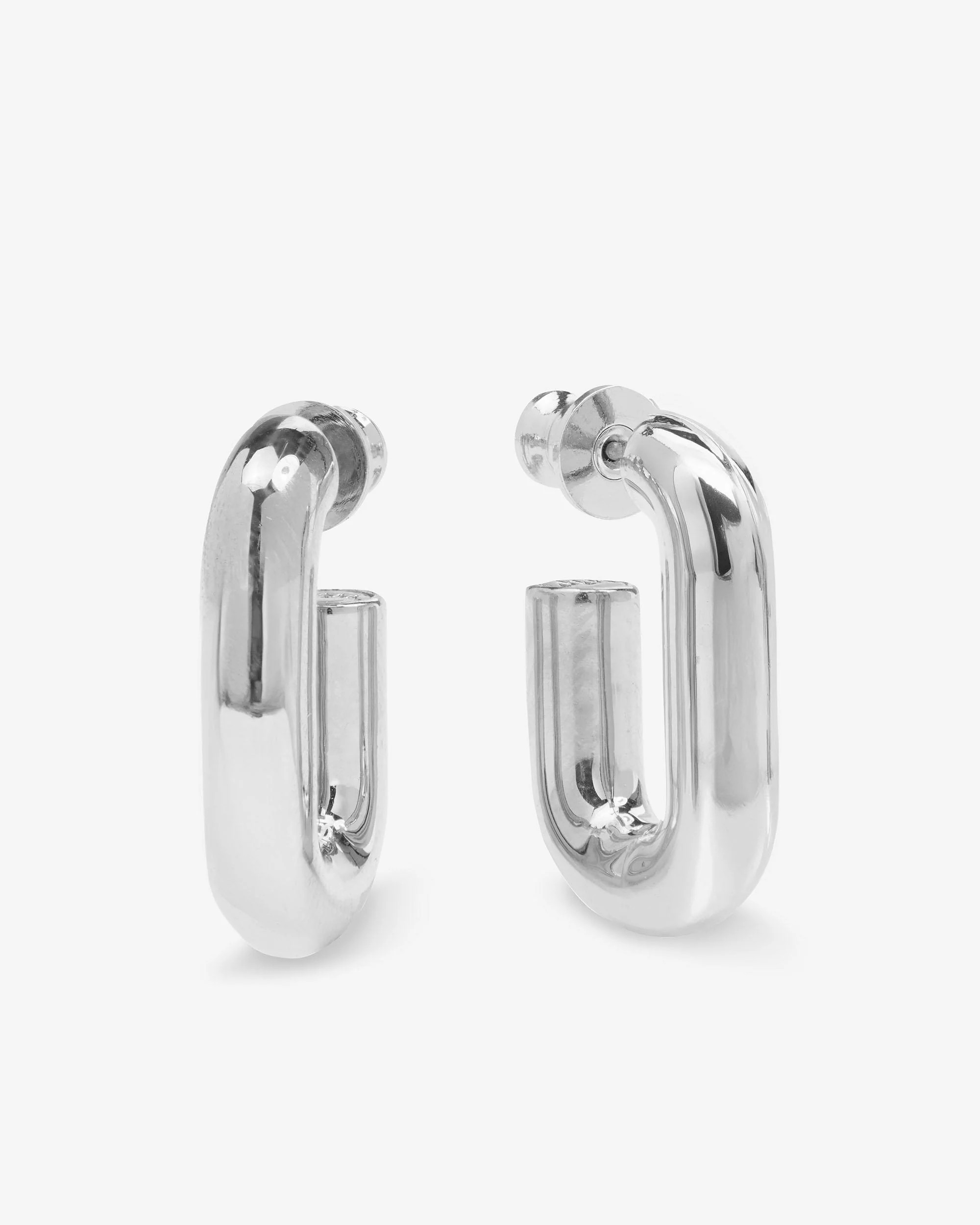 Lil Frankie Chain Huggies - Silver | Melinda Maria Jewelry