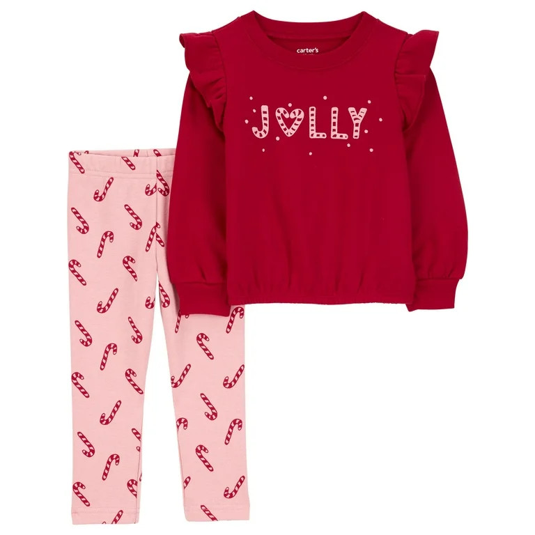 Carter's Child of Mine Toddler Girl Holiday Outfit Set, 2-Piece, Sizes 12M-5T - Walmart.com | Walmart (US)