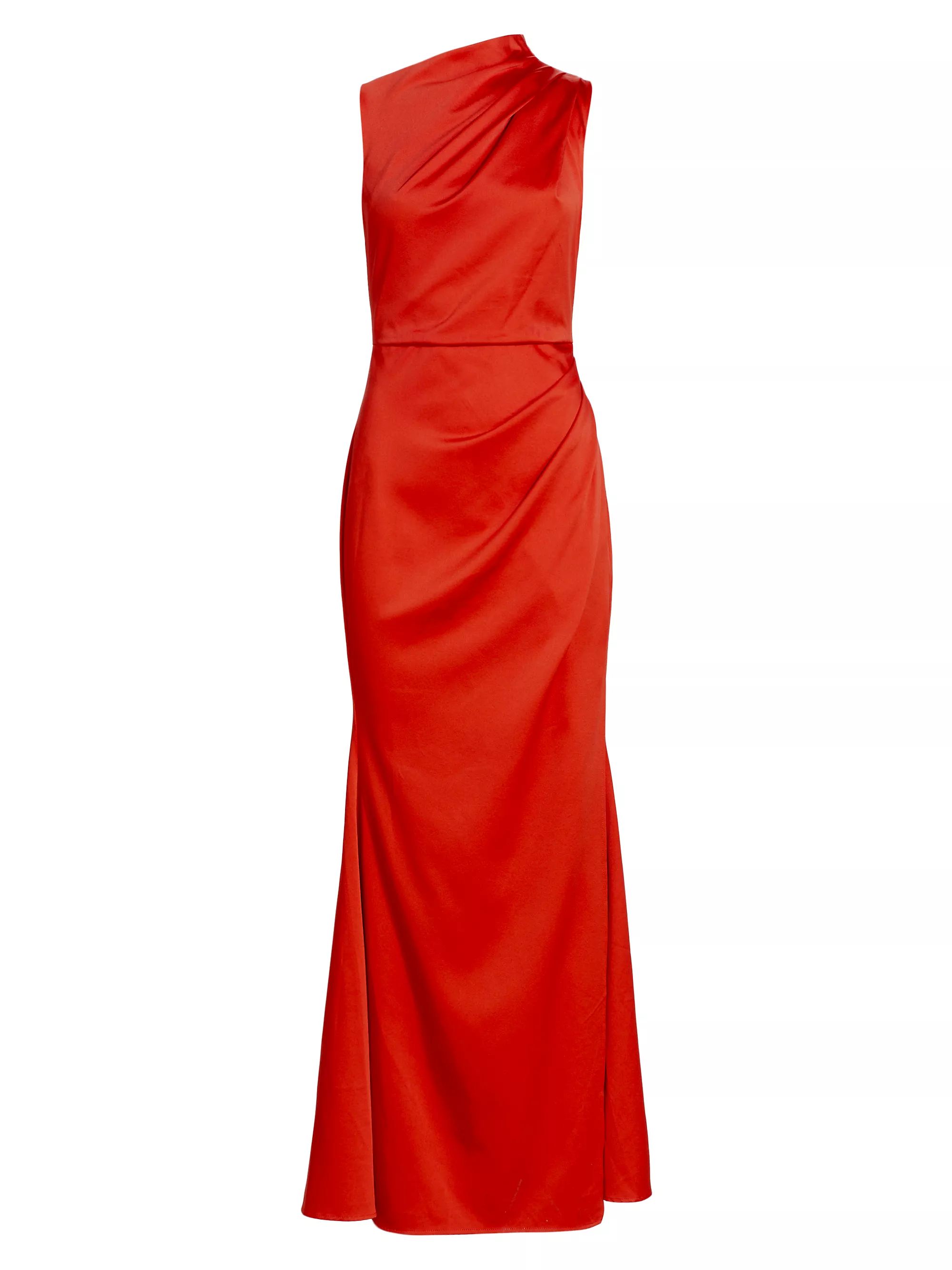 Shop Elliatt Avalite Draped Satin Maxi Dress | Saks Fifth Avenue | Saks Fifth Avenue