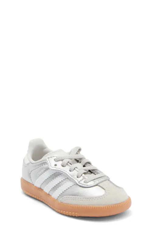 adidas Kids' Samba Sneaker in Silver/white/gum at Nordstrom, Size 1 | Nordstrom