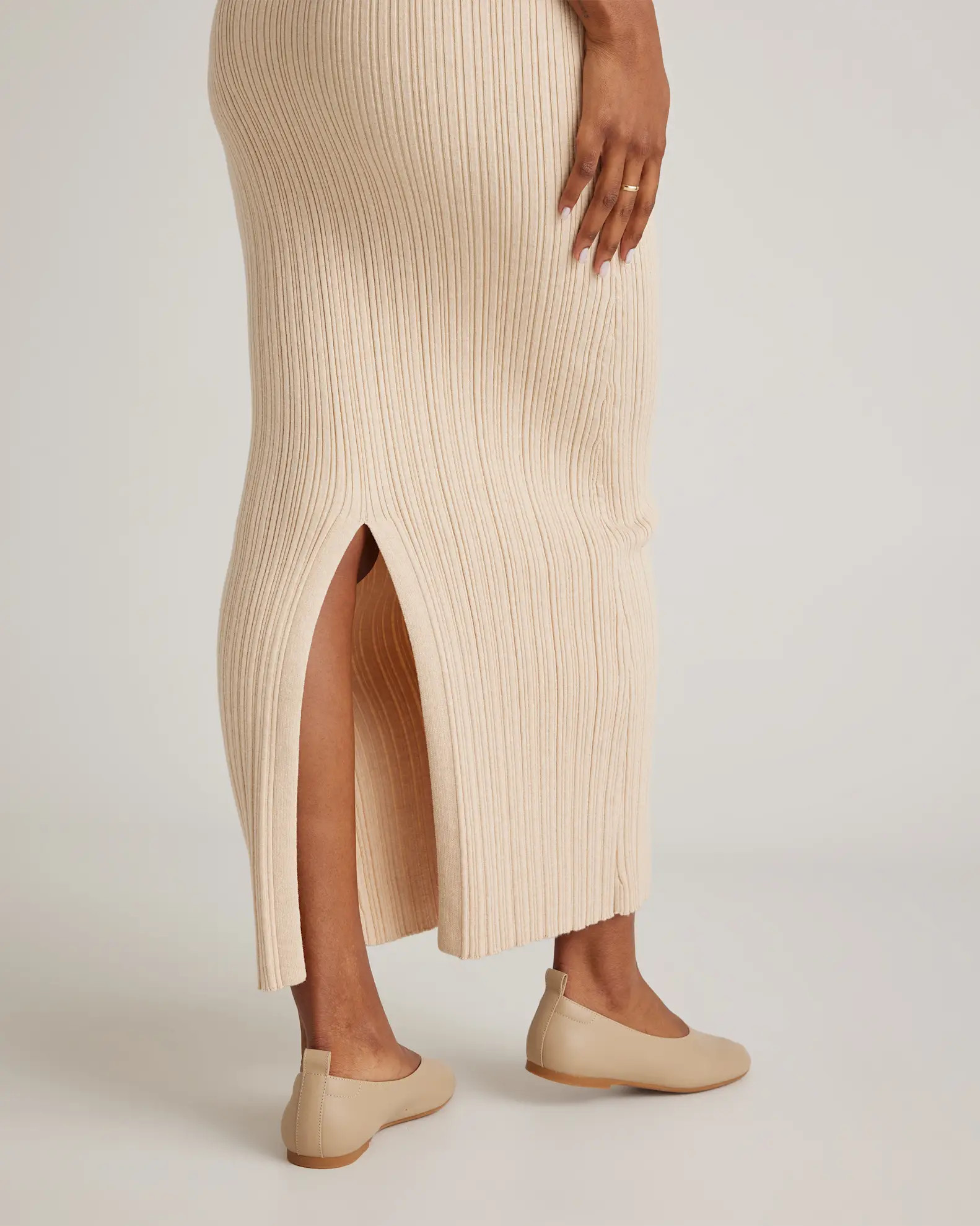 Cotton Cashmere Ribbed Sleeveless Midi Dress | Quince