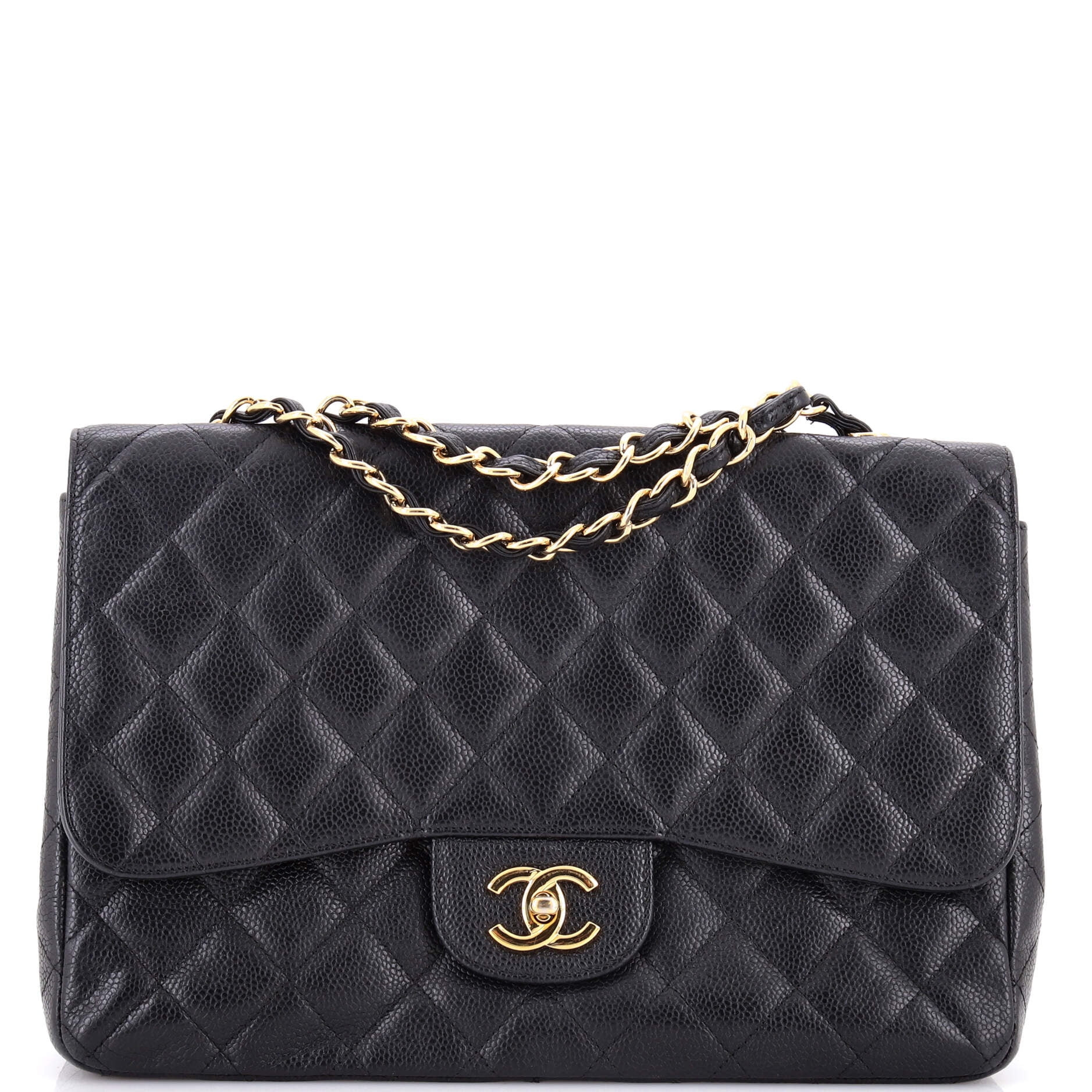 Pre-Owned Vintage Classic Single Flap Bag Quilted Caviar Jumbo By Rebag | Walmart (US)