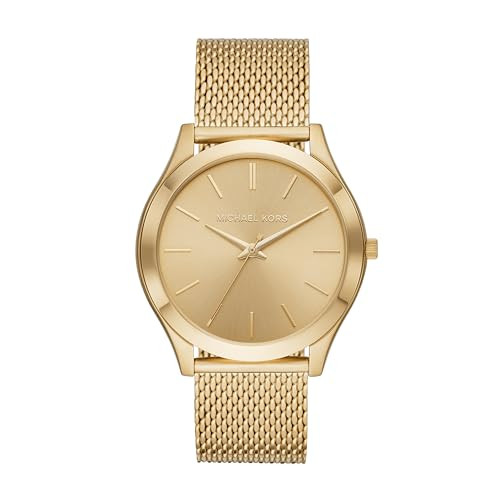 Michael Kors Slim Runway Three-Hand Gold-Tone Stainless Steel Mesh Men's Watch (Model: MK8625) | Amazon (US)