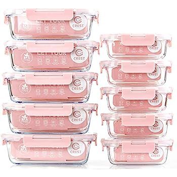 [10 Pack] Glass Meal Prep Containers, Food Storage Containers with Lids Airtight, Glass Lunch Box... | Amazon (US)