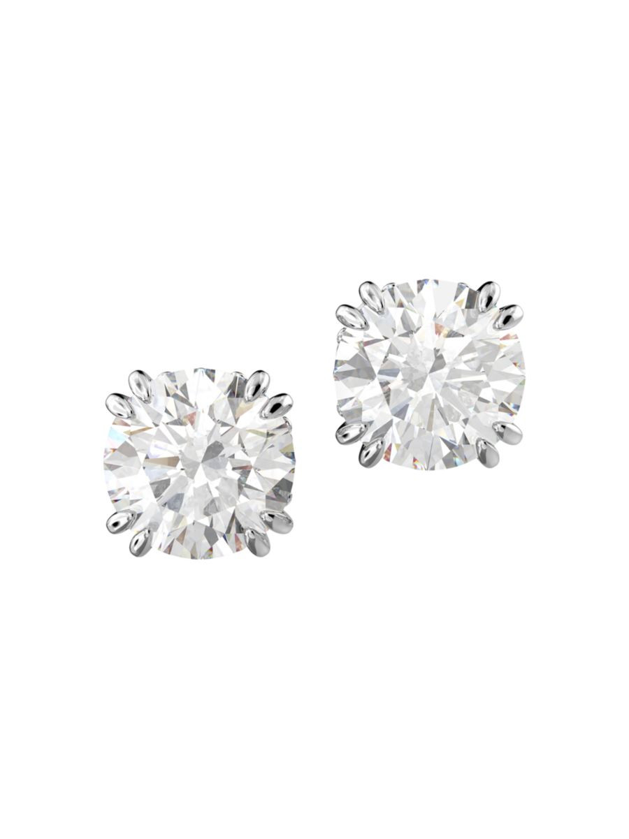 Swarovski Constella Rhodium-Plated &amp; Crystal Stud Earrings | Saks Fifth Avenue