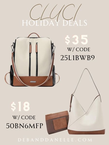 Fantastic holiday deals from CLUCI on their bags. Great gift ideas. Use these promo codes for 25-50% off. 

#LTKSeasonal #LTKGiftGuide #LTKHoliday