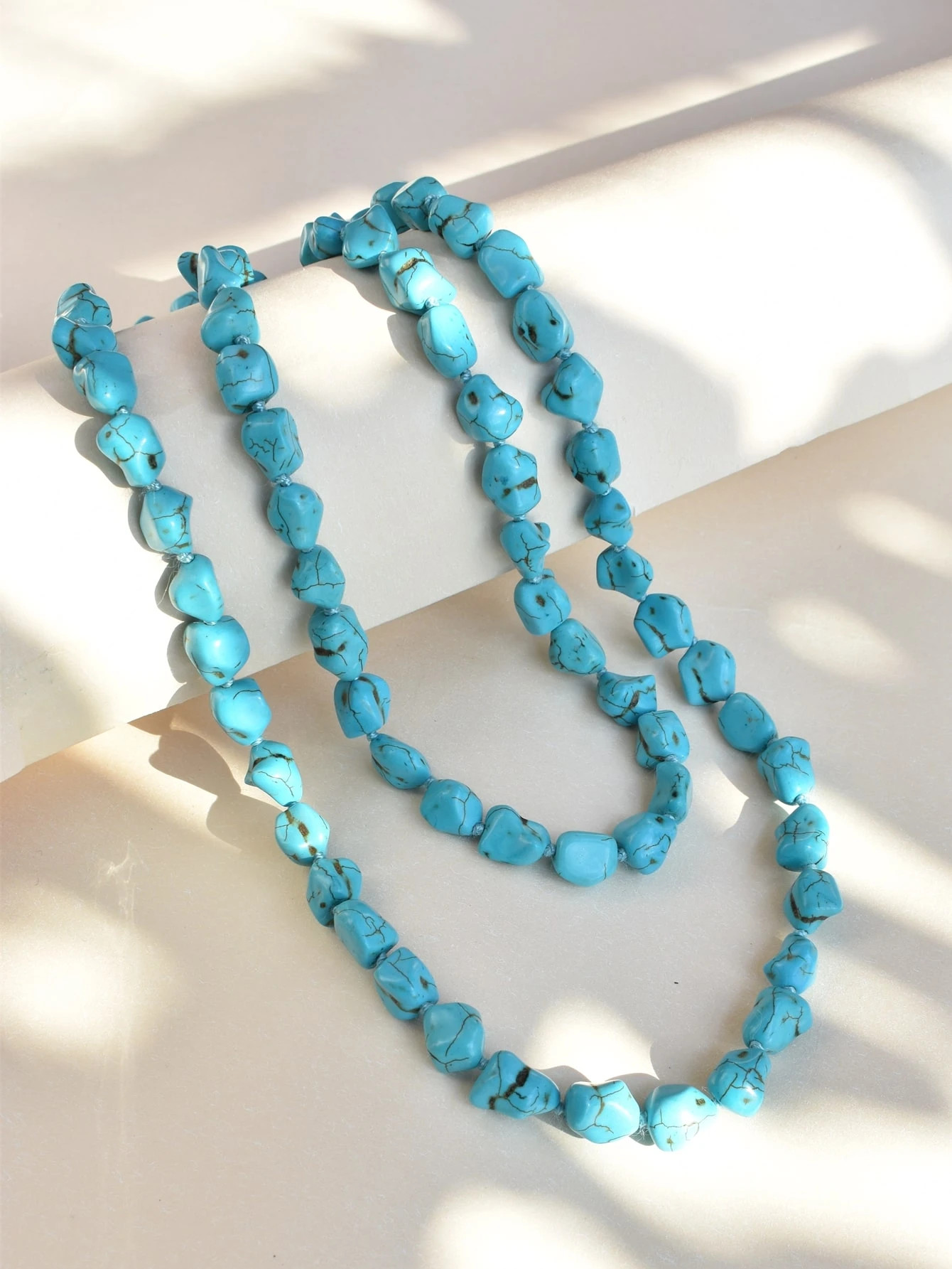 Turquoise Beaded Necklace | SHEIN
