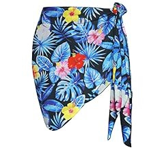 Swimsuit Coverups for Women Sarong Beach Bikini Wrap Sheer Short Skirt Chiffon Scarf for Swimwear | Amazon (US)