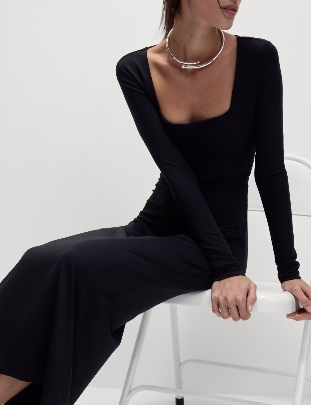 Square Neck Midaxi Bodycon Dress | Marks & Spencer (UK)