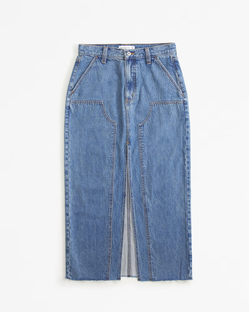 Workwear Denim Maxi Skirt | Abercrombie & Fitch (US)