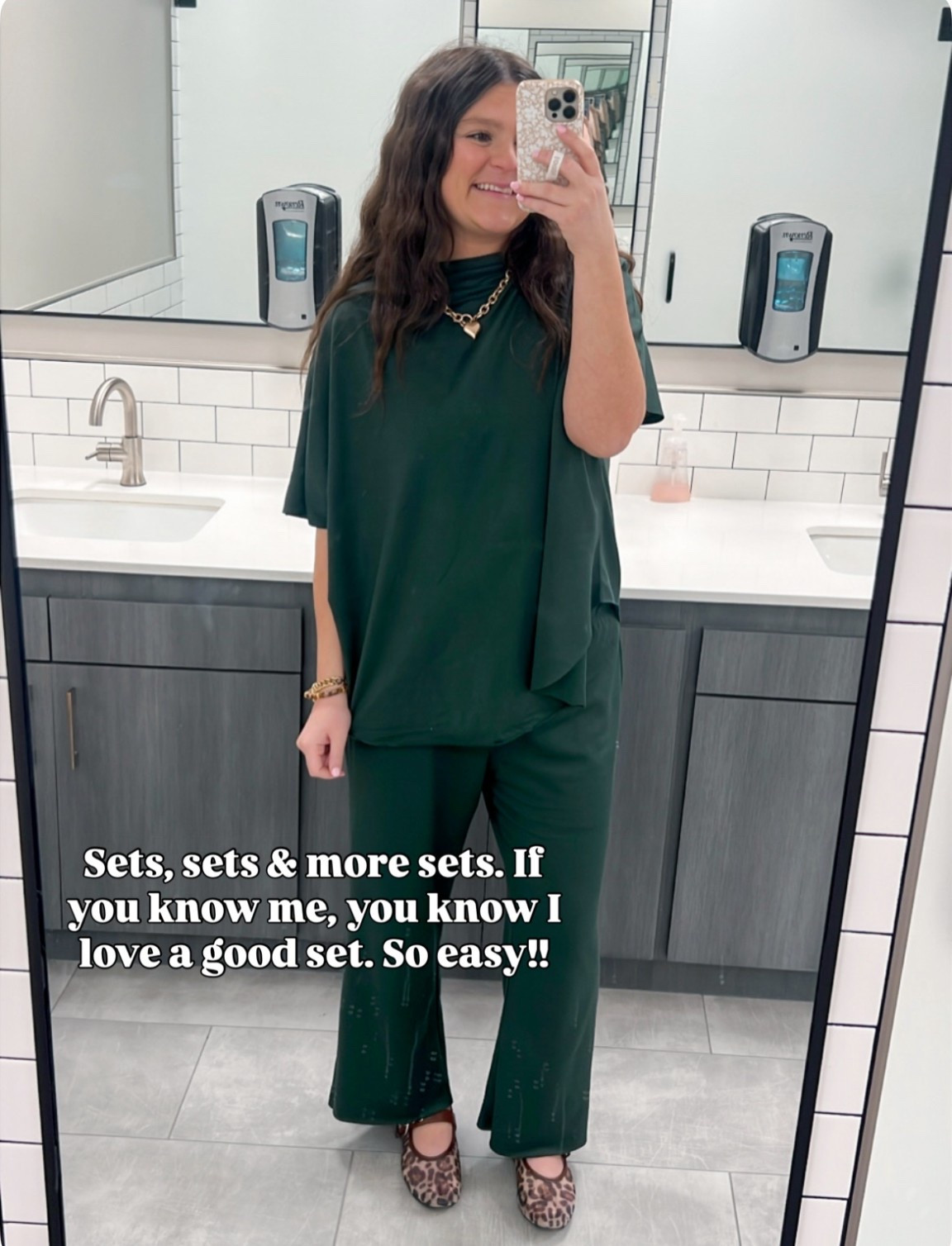 Matching sets aren’t just for lounging. My favorite hobby is elevating matching sets to be work friendly. Medium in the set picture, TTS. 7.5 in leopard flats, TTS. Super comfy! 

Matching sets / Amazon set / Amazon fashion / loungewear / everyday mom outfit / mom style / toddler mom  / comfy outfit / workwear / comfy workwear / mom workwear / working mom / mom must haves / closet staples / mom basics 

#LTKootd #LTKWorkwear #LTKmomlife