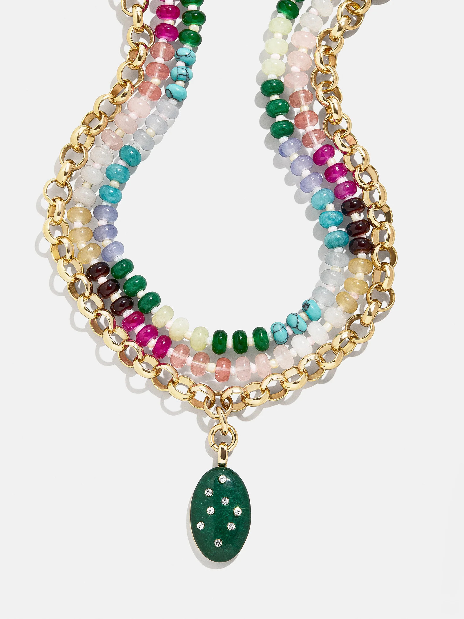 Aurora Semi-Precious Layered Necklace - Gold/Multi | BaubleBar (US)