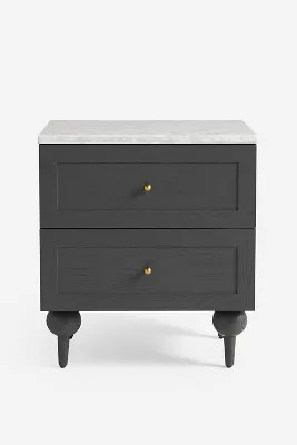 Fern Marble Top Two-Drawer Nightstand | Anthropologie (US)