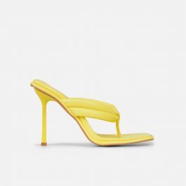 Maia Yellow Padded Toe Thong Mules | Simmi Shoes
