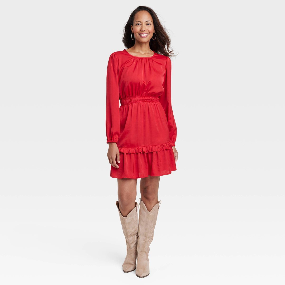 Women's Long Sleeve Satin Dress - Knox Rose™ | Target