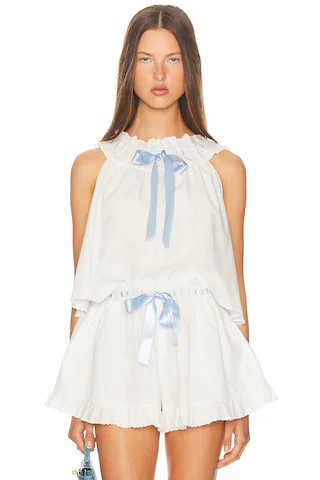 Helsa The Summer Vintage Top in White | FWRD 