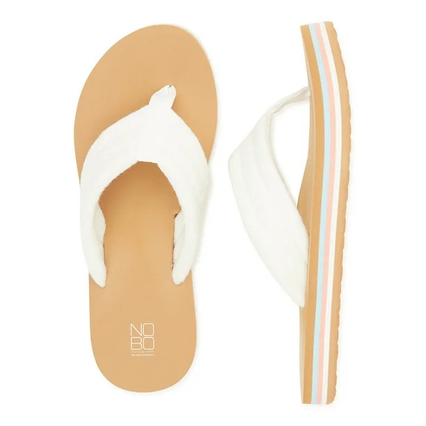 No Boundaries Women's Terry Cloth Flip Flops | Walmart (US)