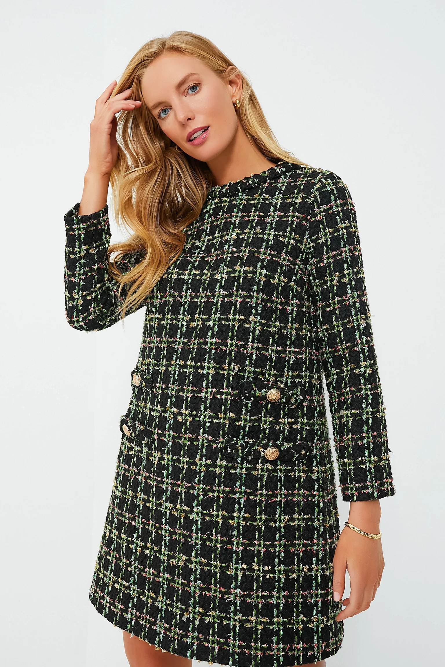 Holly Tinsel Tweed Long Sleeve Jackie Dress | Tuckernuck (US)