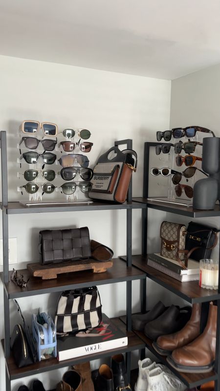 Obsessed with turning our closet into a store we can shop 😂 Love these sunglass racks from Amazon!! 