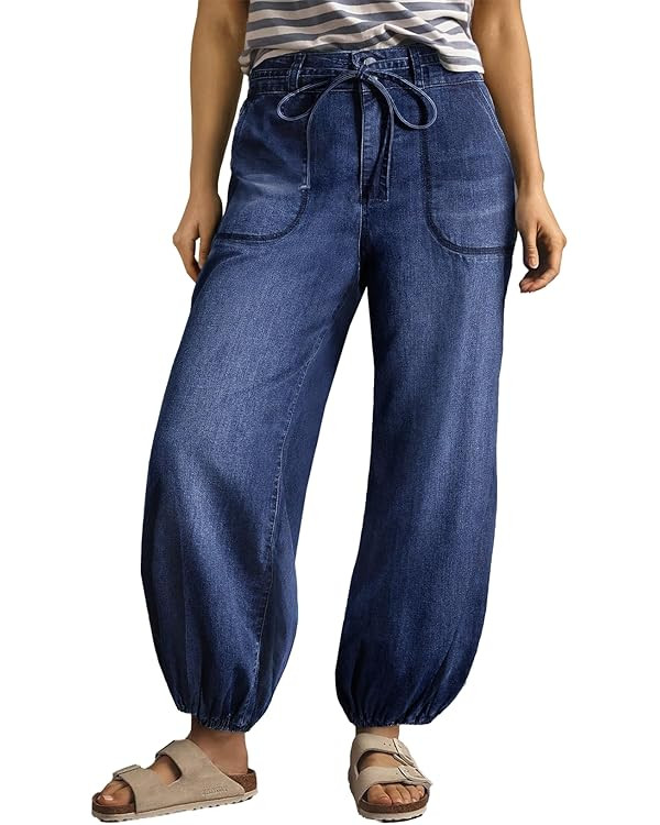 Sidefeel Women's Wide Leg Jeans High Waisted Drawstring Baggy Stretchy Trendy Harem Loose Ankle D... | Amazon (US)