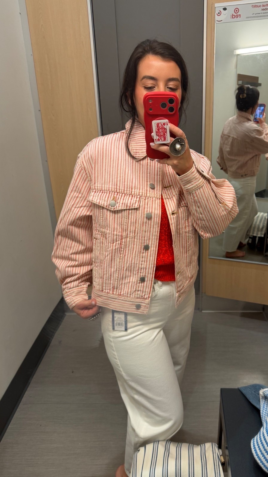The cutest red striped jacket!