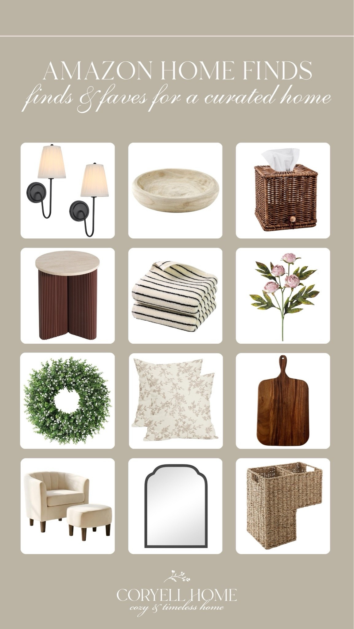 Amazon home favorites for a neutral, curated, summer home. This wreath is the prettiest to elevate any front door, and those viral striped towels are hotel-grade. You can’t go wrong with any of these neutral, transitional home decor favorites. 🤎🙌🏻