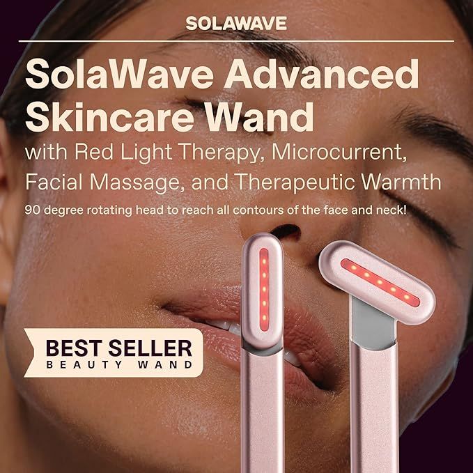 Amazon.com: SolaWave 4-in-1 Facial Wand | Red Light Therapy for Face and Neck | Microcurrent Faci... | Amazon (US)