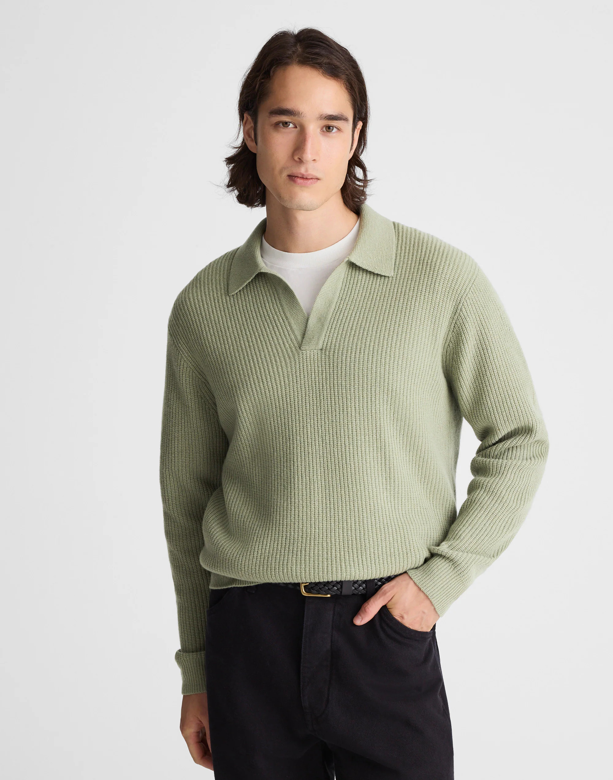 Johnny-Collar Sweater Polo in Heritage Merino Wool | Madewell