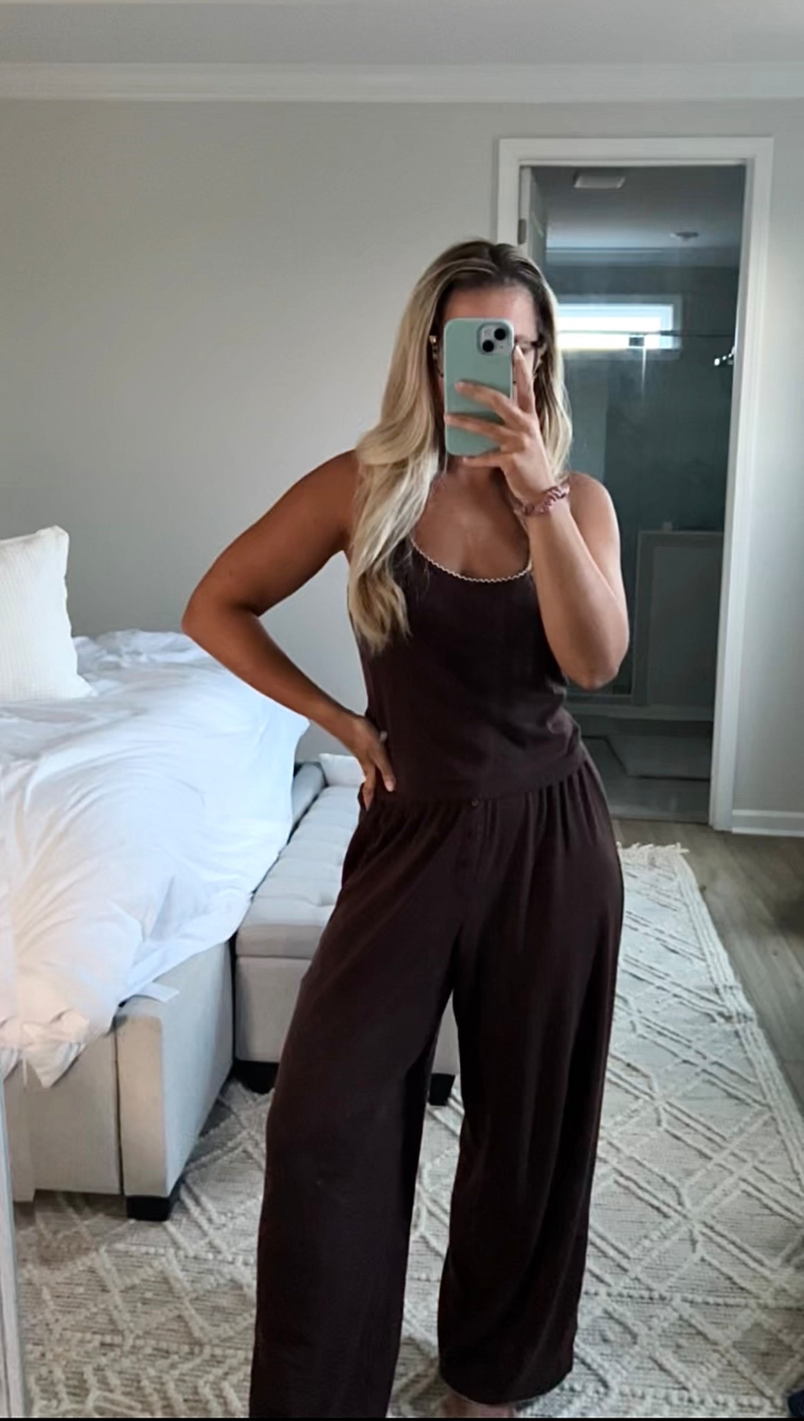 Me 🤝🏻 matching pj set 

#LTKSaleAlert #LTKHome #LTKFindsUnder50