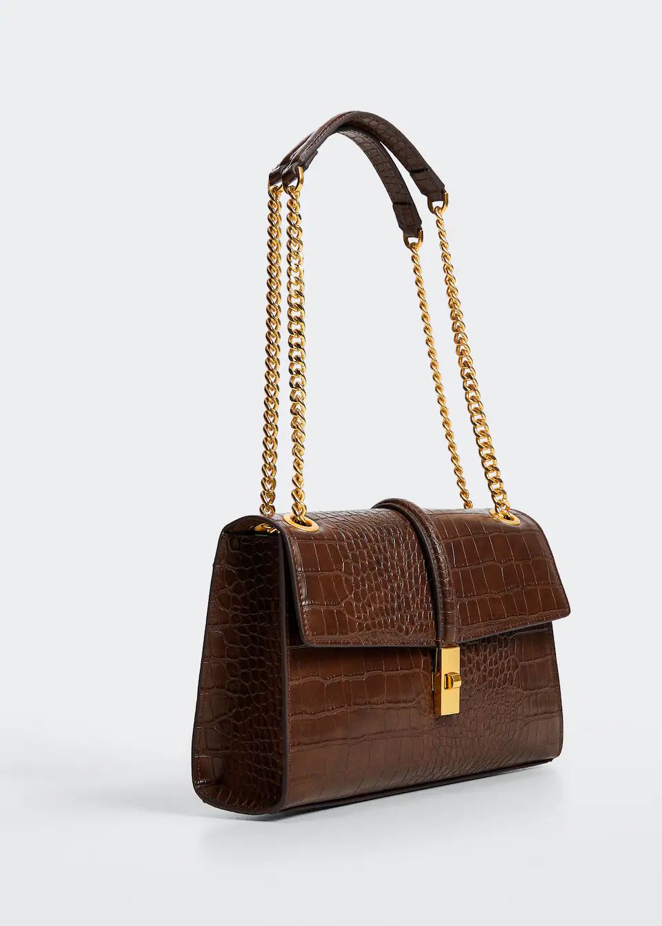 Crocodile effect chain bag | MANGO (US)